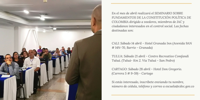 Invitación Seminario sobre fundamentos de la Constitución política de Colombia