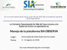 Capacitación SIA OBSERVA