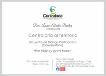 Invitación Encuentro de Diálogo Participativo (Conversatorio), 05 de Noviembre de 2020