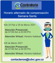 Horario compensatorio semana santa 