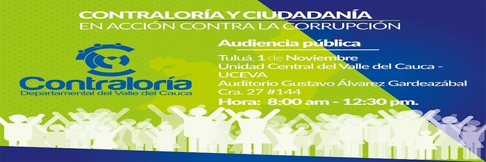En Tulu&aacute; ser&aacute; la segunda Audiencia P&uacute;blica con el Contralor Departamental del Valle del Cauca