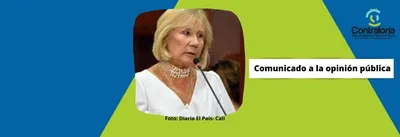 Comunicado de Prensa. Contralora Departamental del Valle del Cauca a la opini&oacute;n p&uacute;blica.