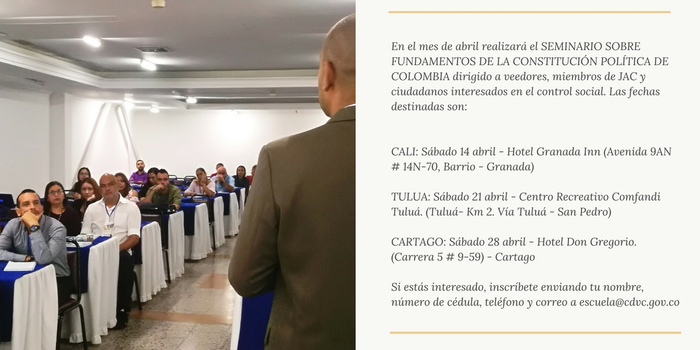 Invitaci&oacute;n Seminario sobre fundamentos de la Constituci&oacute;n pol&iacute;tica de Colombia