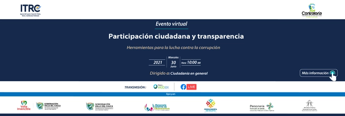 Evento virtual Participaci&oacute;n ciudadana y transparencia - Herramientas para la lucha contra la corrupci&oacute;n