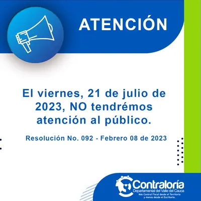 Viernes 21 de julio, No hay atenci&oacute;n al p&uacute;blico