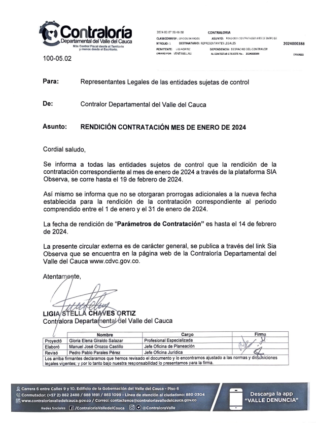 CIRCULAR SIA OBSERVA RENDICION ENERO 2024