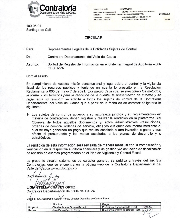 CIRCULAR SIA OBSERVA 23-01-2024 CIRCULAR SIA OBSERVA 23-01-2024